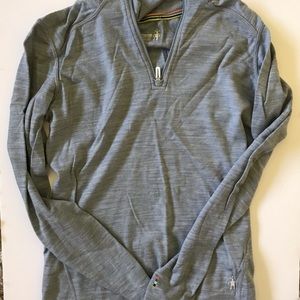 Smart Wool Dark Heather Half Zip Shirt Size Small